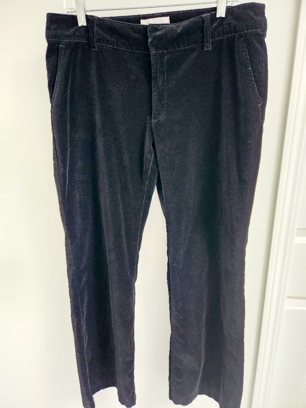 Janeville Black Velvet Pants Wide-Leg Size 12 Mid Rise Women's